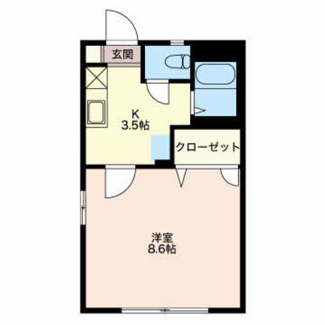 ディアスすみれ(1K/2階)の間取り写真