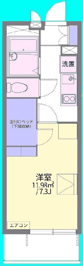 アイリスN(1K/2階)の間取り写真