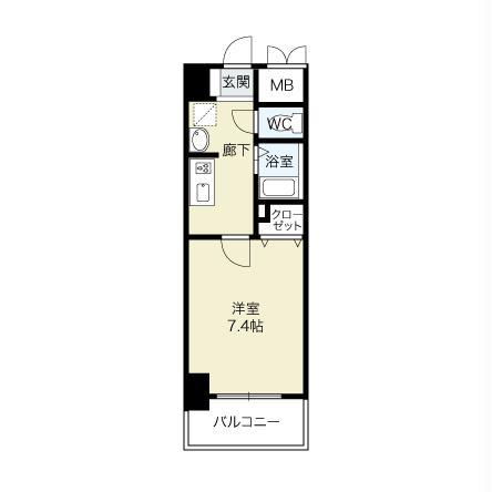 グランドハイツ末広311(1K/5階)の間取り写真