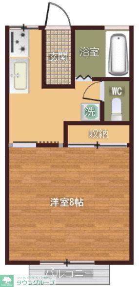 ドメイン3(1K/1階)の間取り写真