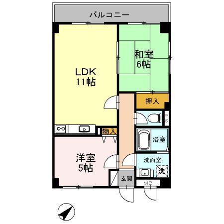 ロワイヤルT・NI(2LDK/3階)の間取り写真