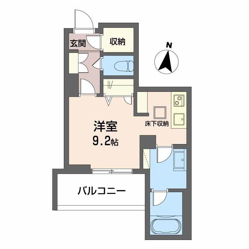 インセプション(ワンルーム/1階)の間取り写真