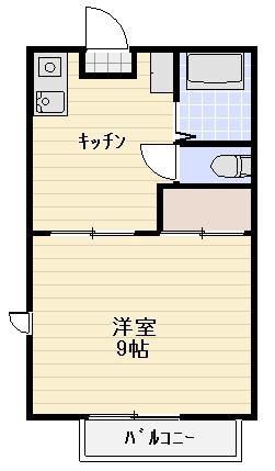 ラ・メゾン・ローズ(1K/2階)の間取り写真