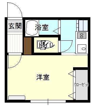 プチハウス柳原(ワンルーム/1階)の間取り写真
