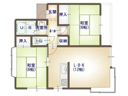 イーストポイント162(2LDK/2階)の間取り写真