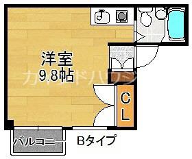 ボンジュール花や(ワンルーム/4階)の間取り写真