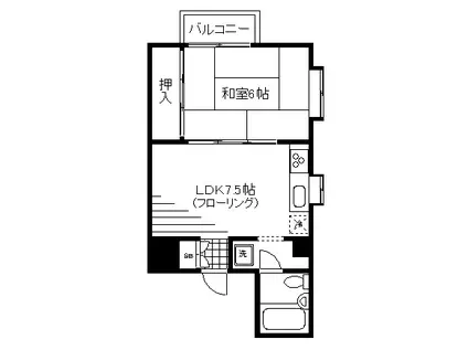 MKグランドヒル(1LDK/3階)の間取り写真