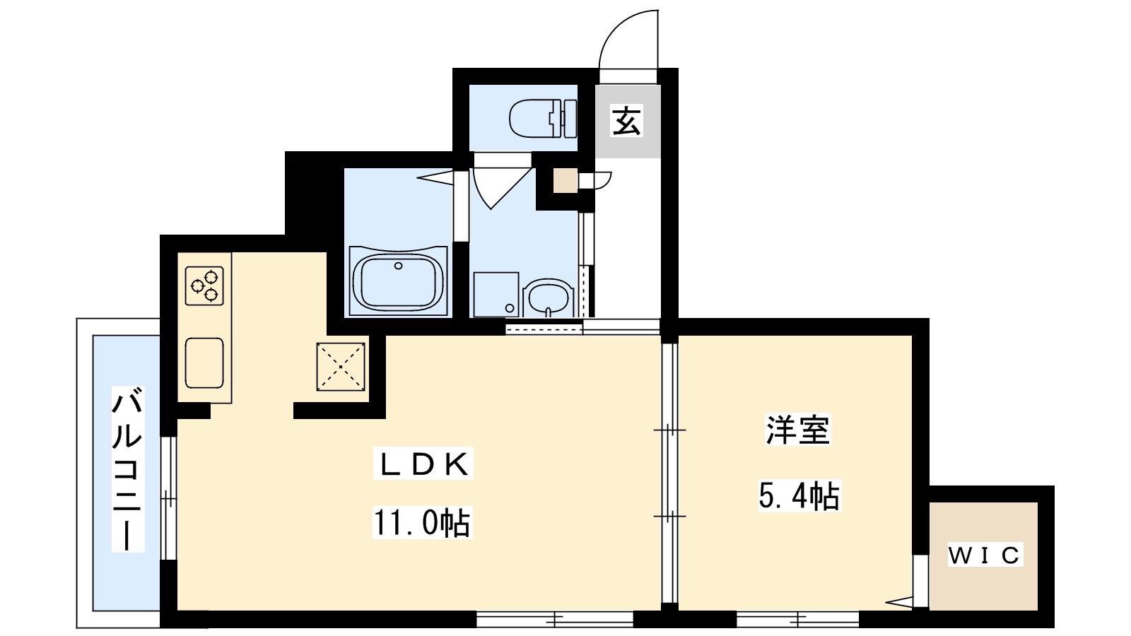 シャーメゾン5番館(1LDK/2階)の間取り写真
