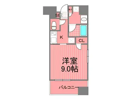 プラージュベイ横濱関内(1K/3階)の間取り写真