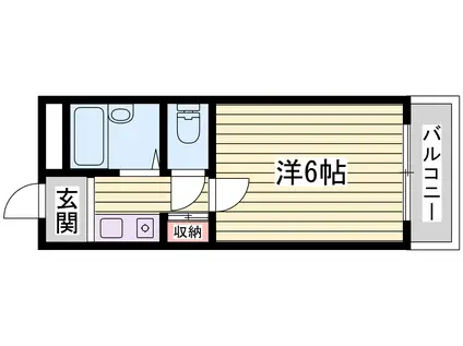 サンハイツ学が丘(1K/2階)の間取り写真