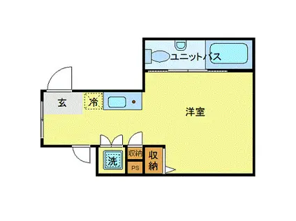 イースト RISE 由比ガ浜 B(ワンルーム/2階)の間取り写真