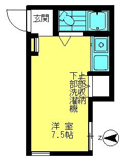 パール上板橋(ワンルーム/1階)の間取り写真