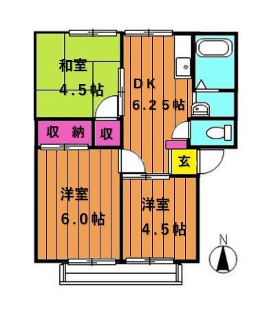 メゾン有明 C(3DK/1階)の間取り写真