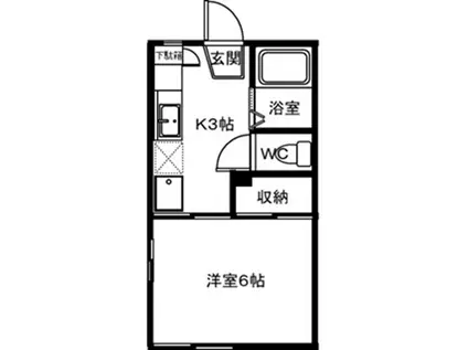 シルバーハイツ A(1K/1階)の間取り写真