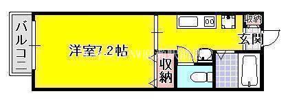 ラフォーレ津高(1K/2階)の間取り写真