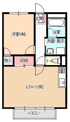 SURPLUS TWO中島ハイツ(1LDK/2階)の間取り写真