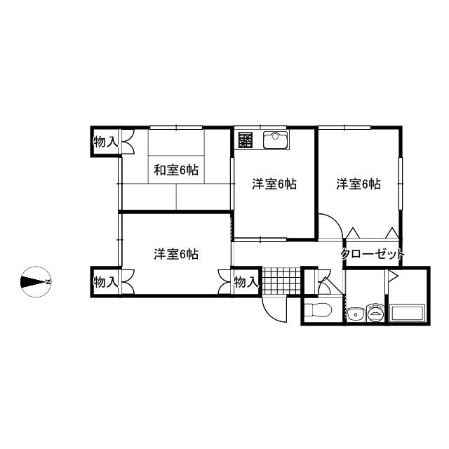 グランドパレスHAYASHI(3DK/2階)の間取り写真