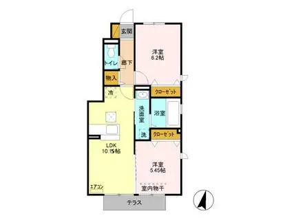 べべソラーナ(2LDK/1階)の間取り写真