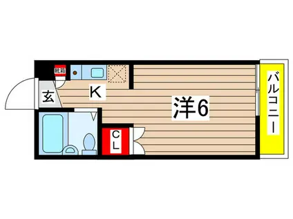 ユーチャリス(1K/1階)の間取り写真