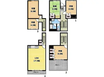 篠原台ビューハイツ(5LDK/1階)の間取り写真