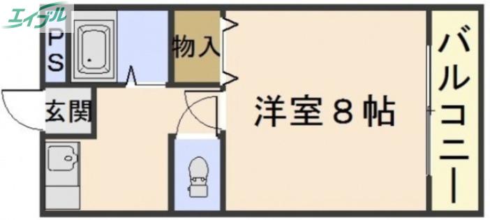 ファンテイル青江(1K/1階)の間取り写真