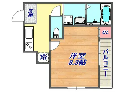フジパレス灘1番館(1K/1階)の間取り写真
