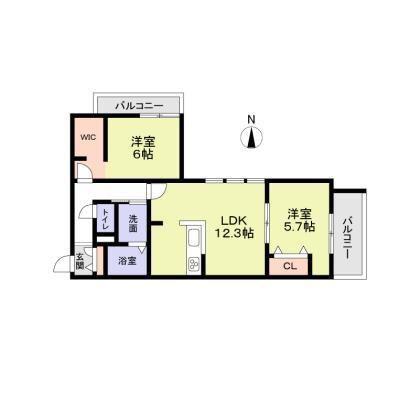 CASA FORESTALE A棟(2LDK/2階)の間取り写真