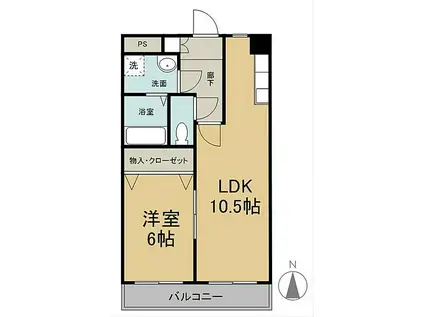 シーベル(1LDK/3階)の間取り写真