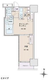 エスティメゾン錦糸町II(1DK/6階)の間取り写真