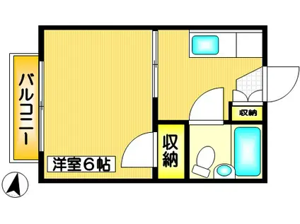 ハイムベルデ(1K/1階)の間取り写真