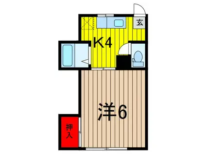 木本マンション(1K/2階)の間取り写真