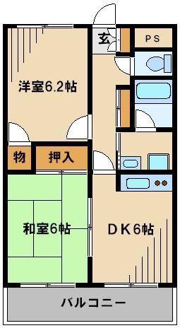 デスパシオ(2DK/1階)の間取り写真
