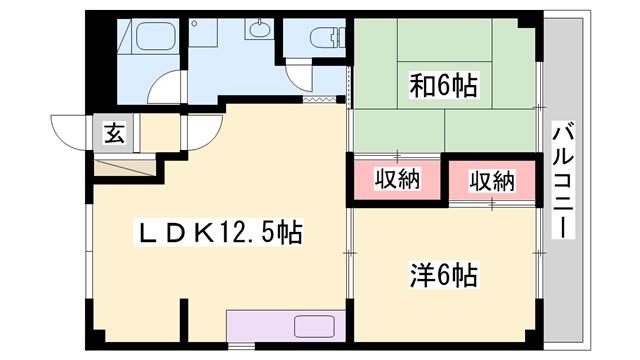 白岡ビル(2LDK/2階)の間取り写真