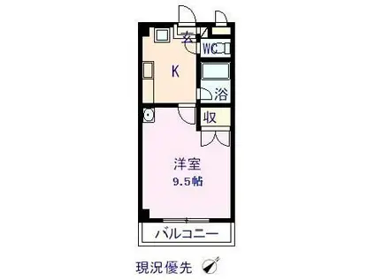 FOREST皆実(1K/3階)の間取り写真