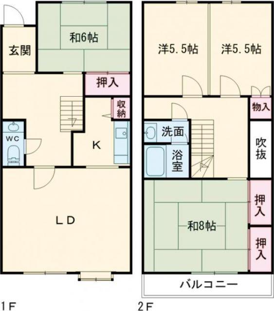 テラスハウスあど(4LDK/1階)の間取り写真