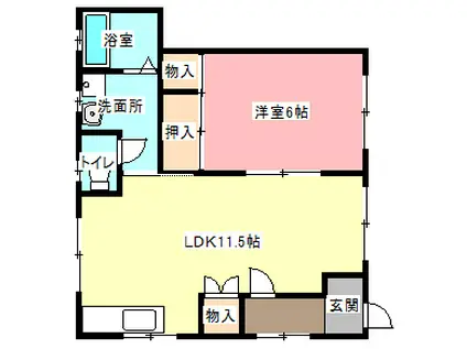 イーストハウス(1LDK/1階)の間取り写真