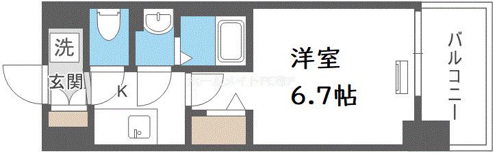 ALIVIS福島海老江(1K/5階)の間取り写真