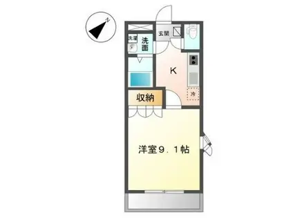 メゾン羽島(1K/1階)の間取り写真