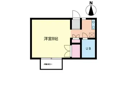 拓殖ハイツ 2階(1K/2階)の間取り写真