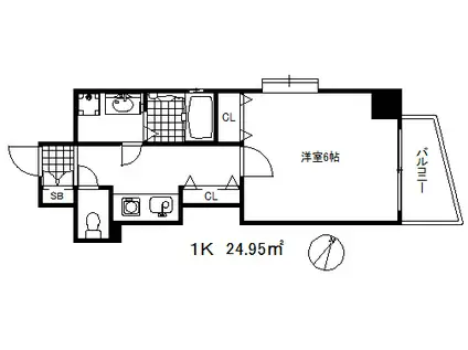 エステムコート神戸西(1K/6階)の間取り写真