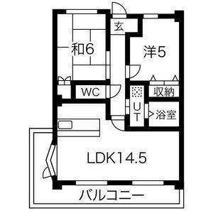 グランメール香久山(2LDK/3階)の間取り写真