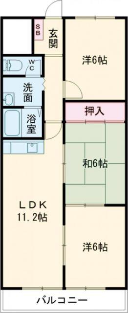 ノーブル・ライフ(3LDK/2階)の間取り写真