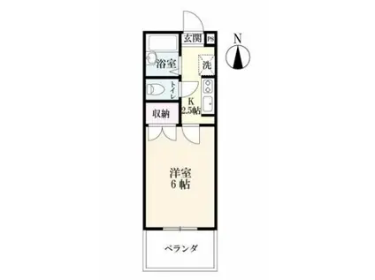 セルシオ六座(1K/2階)の間取り写真