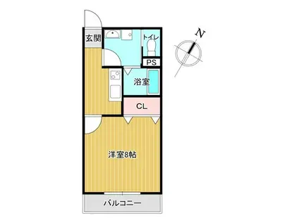 SECOND.D(1K/2階)の間取り写真