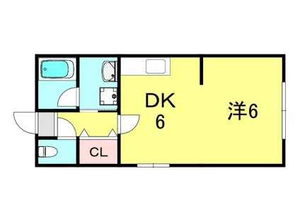 岡本グローリーハイツ(1DK/1階)の間取り写真