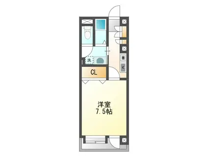 フリュウゲル21(1K/8階)の間取り写真