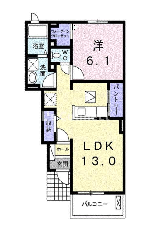 スリーアンジュ(1LDK/1階)の間取り写真