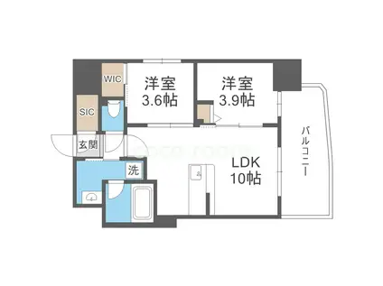 コンフォリア・リヴ大阪本町(2LDK/4階)の間取り写真