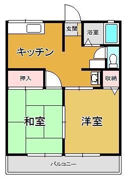 CHキメイ(2DK/2階)の間取り写真