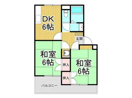 エル南武庫之荘(2DK/1階)の間取り写真